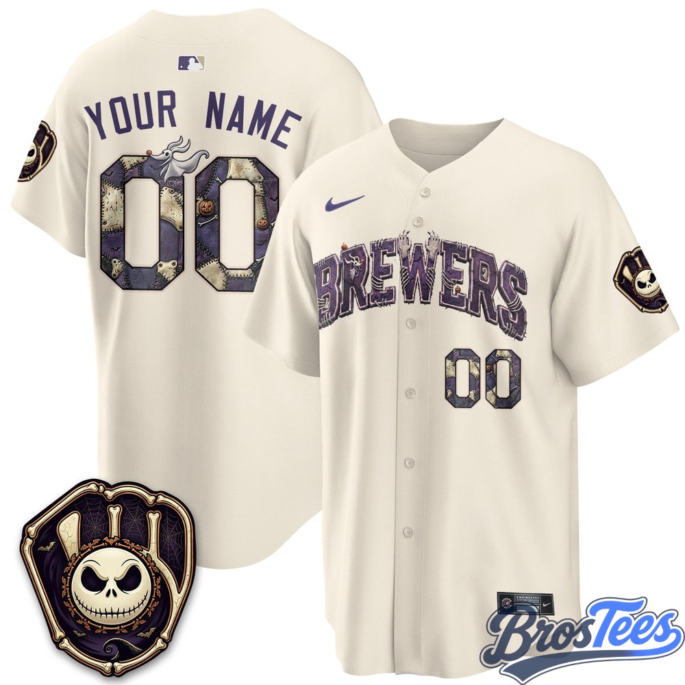 Milwaukee Brewers Halloween Nightmare Edition Custom Jersey