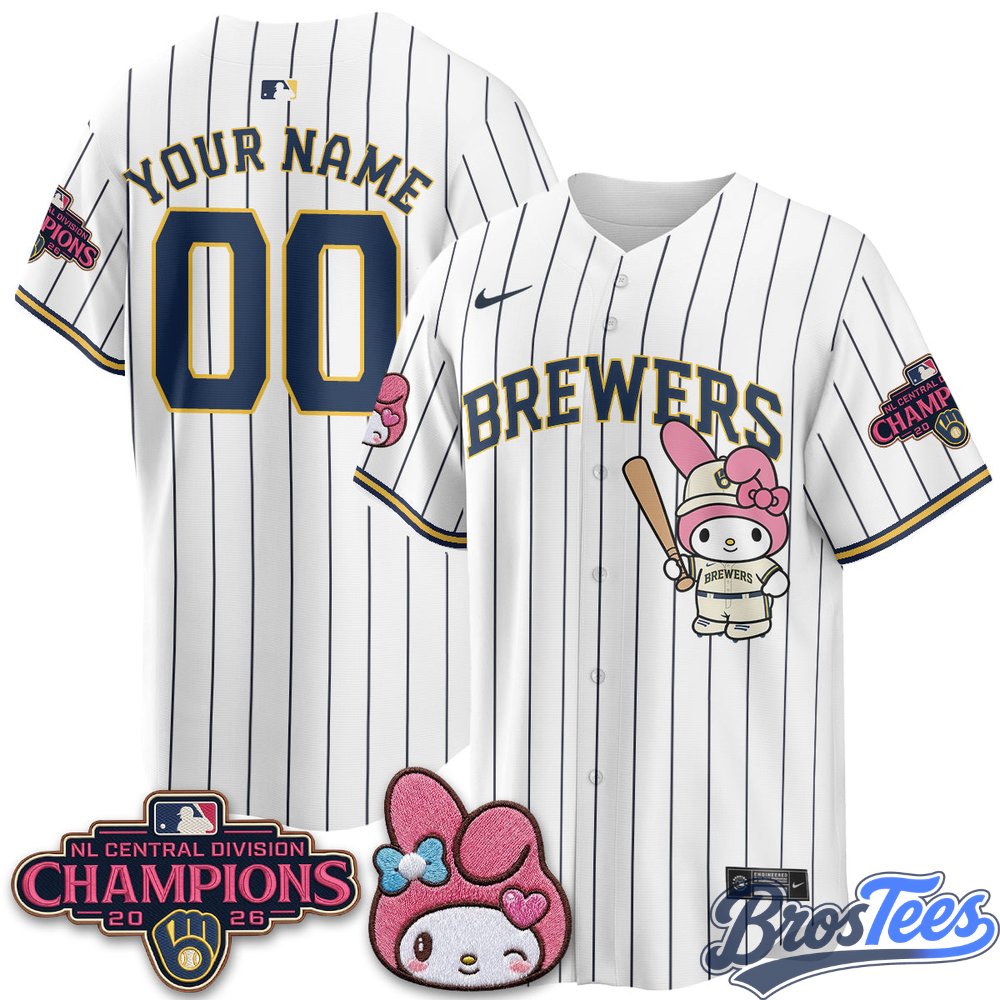 Milwaukee Brewers NL Central Champs x Pink Sanrio Friend Vapor Custom Jersey - Stitched