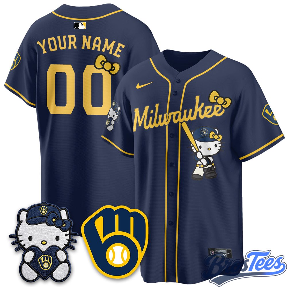 Milwaukee Brewers x Hello Kitty Night Limited Custom Jersey