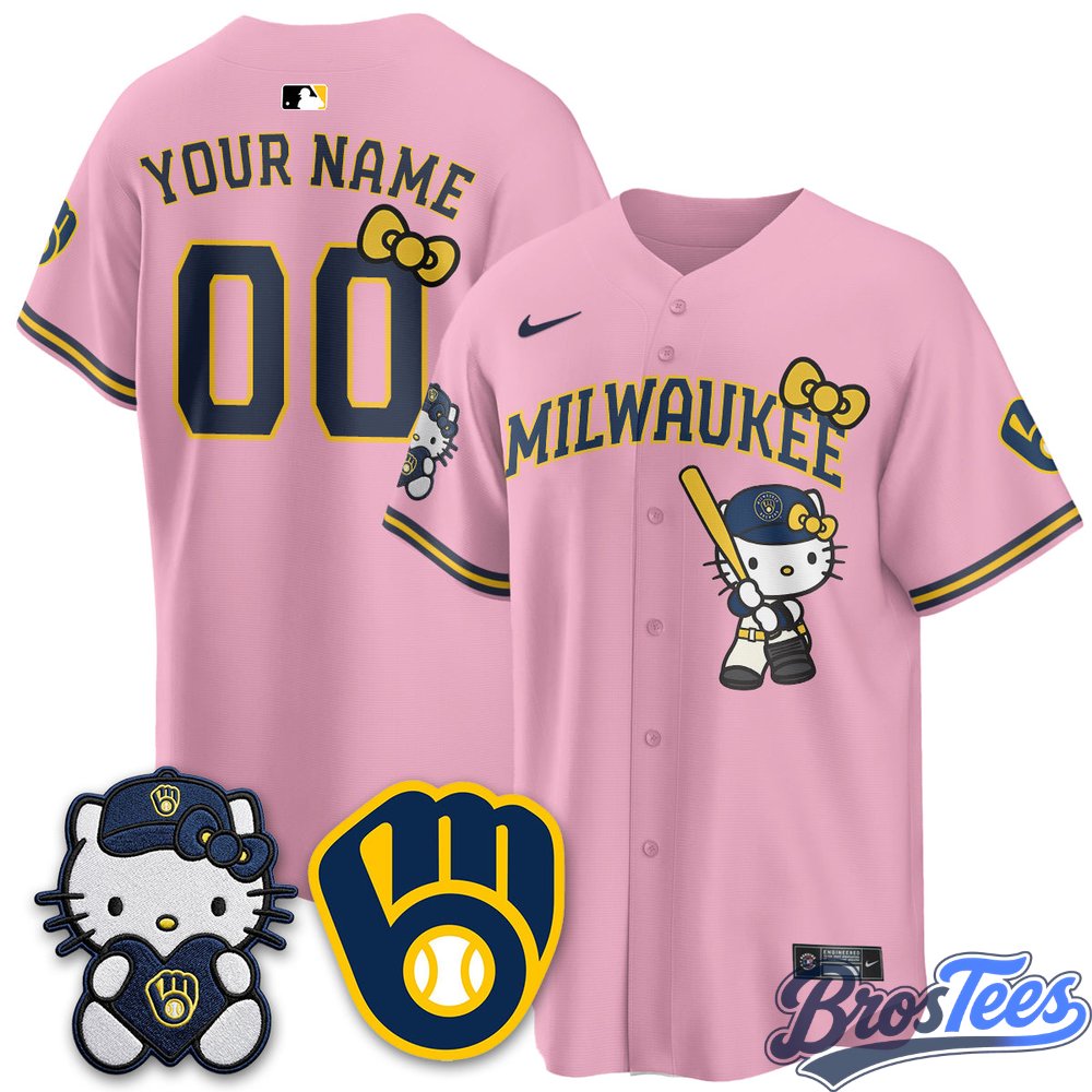 Milwaukee Brewers x Hello Kitty Night Limited Custom Jersey