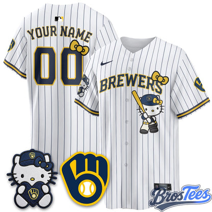 Milwaukee Brewers x Hello Kitty Night Limited Custom Jersey