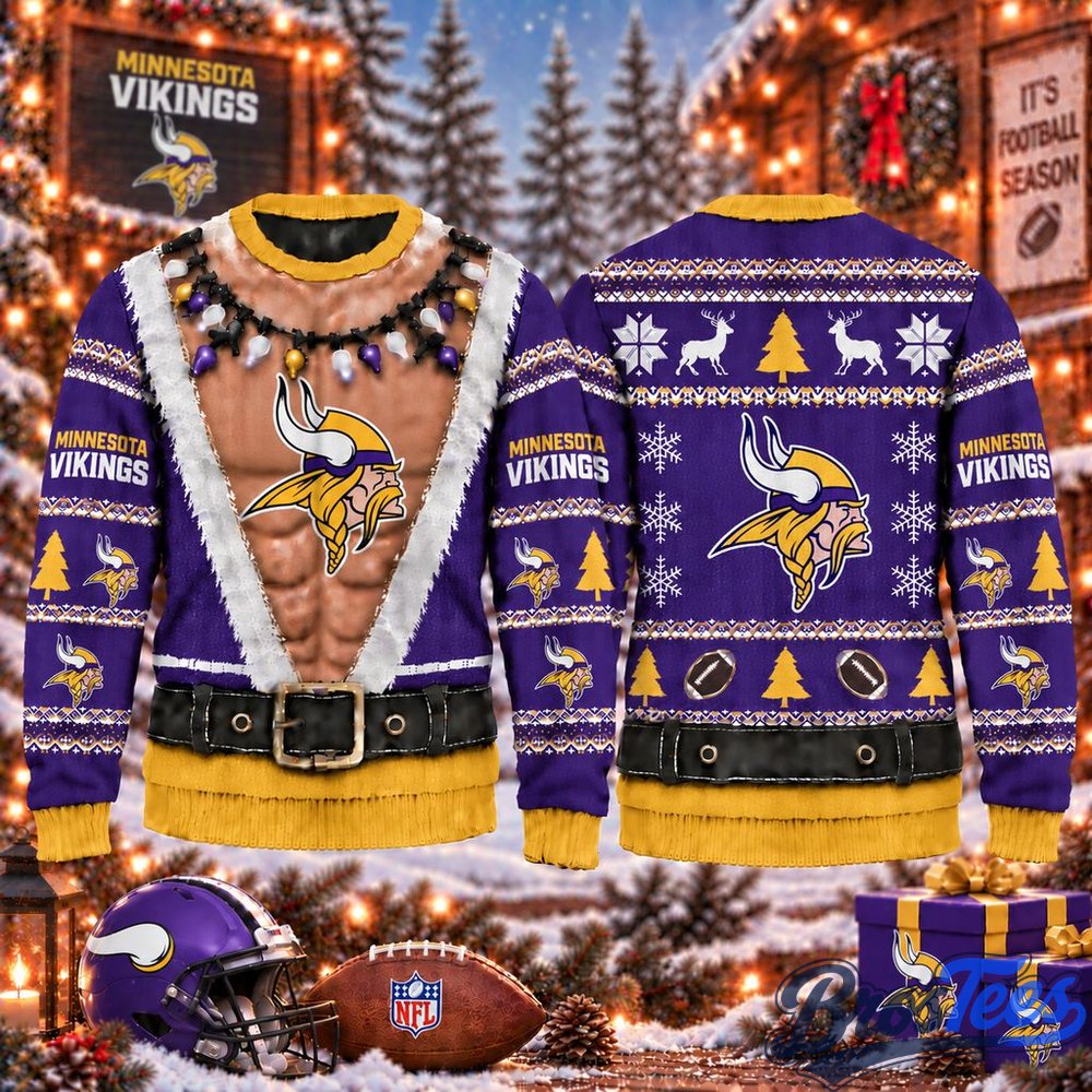 Minnesota Vikings Funny Body Christmas Ugly Sweater