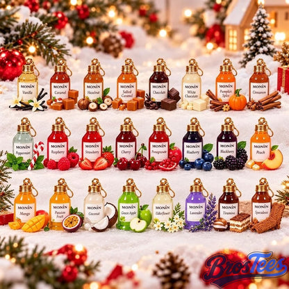 Monin Syrup 2026 Advent Calendar Red Festive Box - 24 Mini Syrup Bottle Charms
