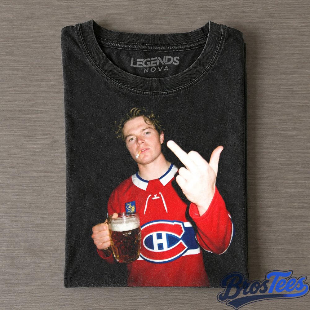 Montreal Canadiens Cole Caufield Nick Suzuki and Juraj Slafkovsky Smoking and Drinking Tee