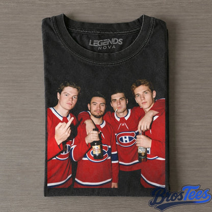 Montreal Canadiens Cole Caufield Nick Suzuki and Juraj Slafkovsky Smoking and Drinking Tee