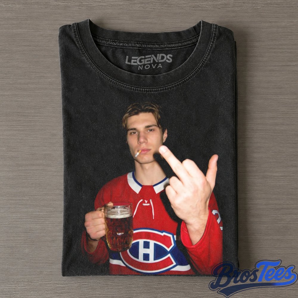 Montreal Canadiens Cole Caufield Nick Suzuki and Juraj Slafkovsky Smoking and Drinking Tee