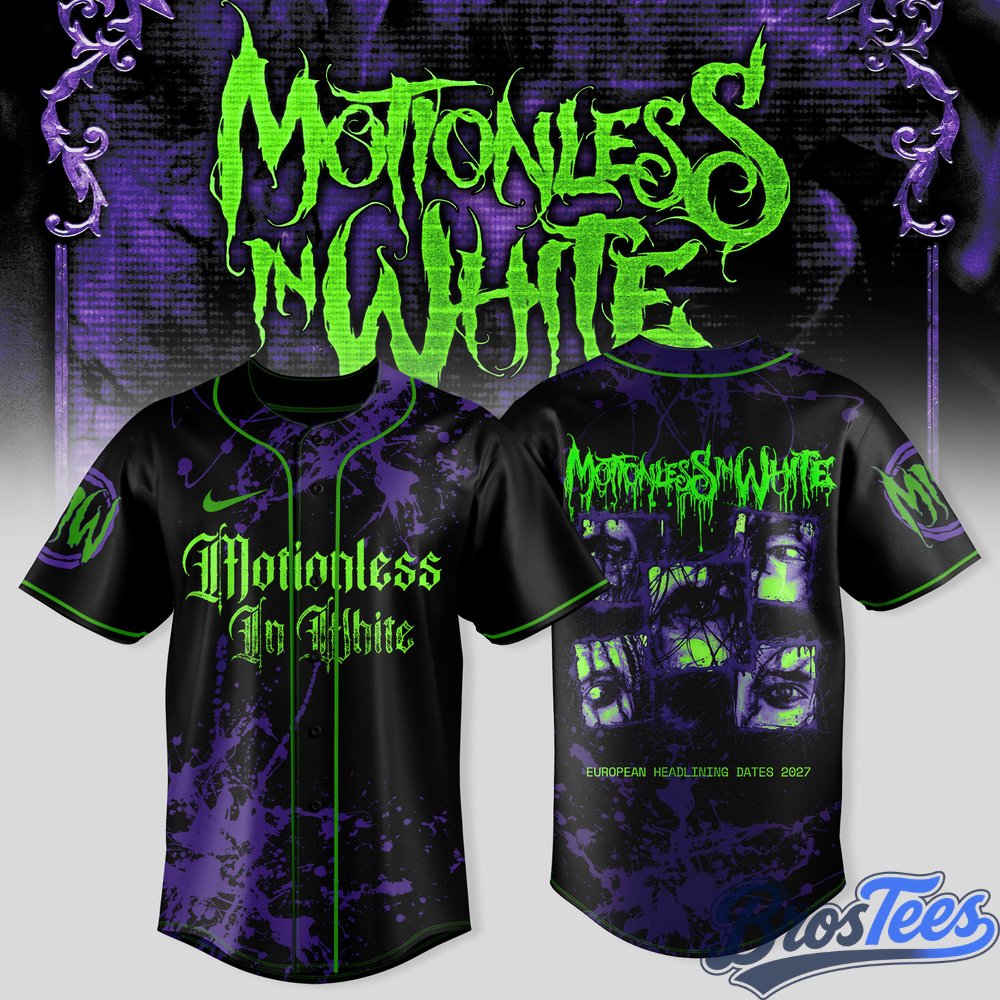 Motionless In White - European Headlining Date 2027 Baseball Jersey