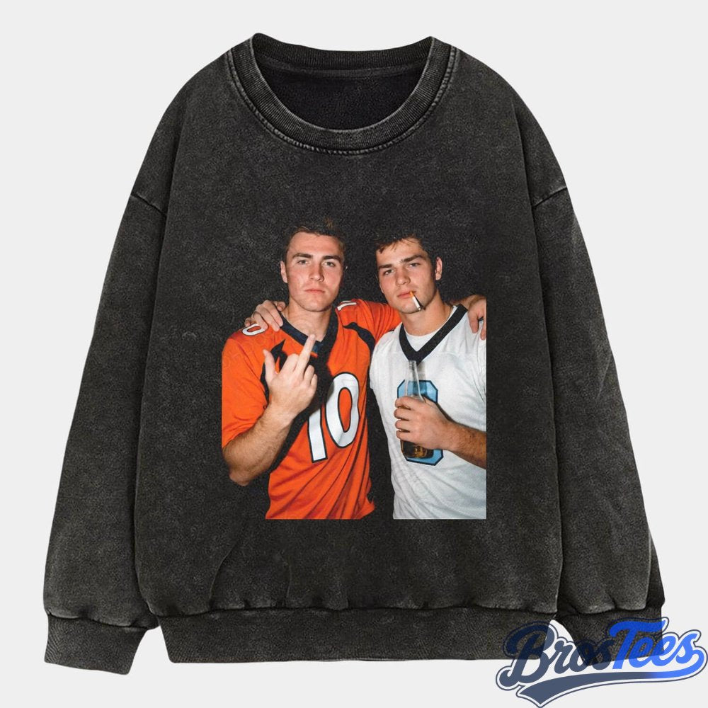 NFL Bo Nix & Drake Maye Drinking & Middle Finger Tee