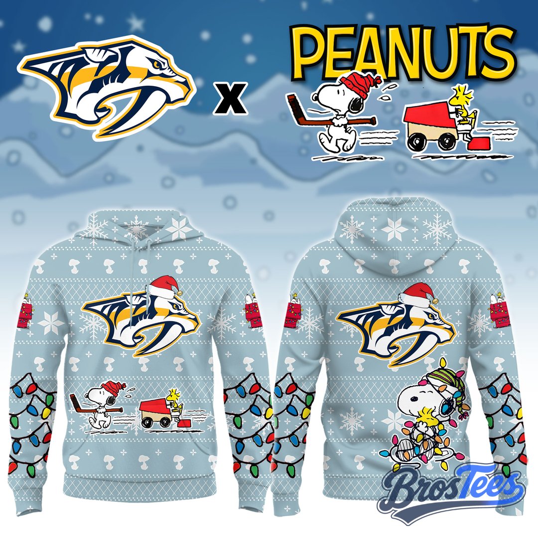 Nashville Predators x Peanuts 2026 Christmas Limited Edition Hoodie