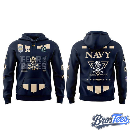 Navy Midshipmen 100th Anniversary 2026 Fear The Bones Graphic Hoodie