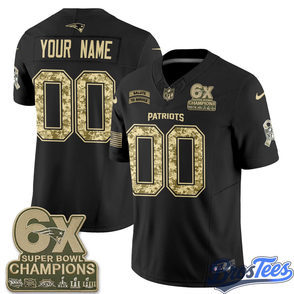 New England Patriots 2026 Salute to Service Vapor Custom Jersey- Stitched
