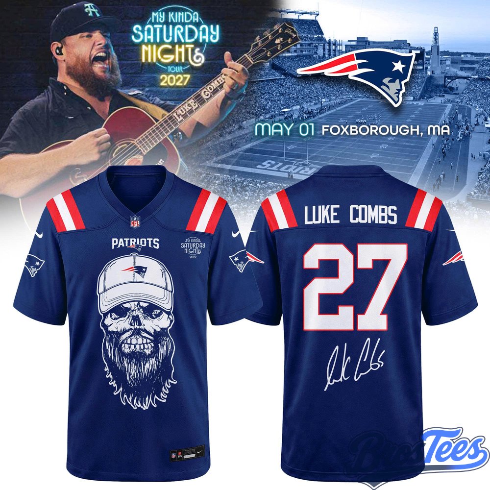 New England Patriots x Luke Combs My Kinda Saturday Night Tour 2027 Signed Jersey