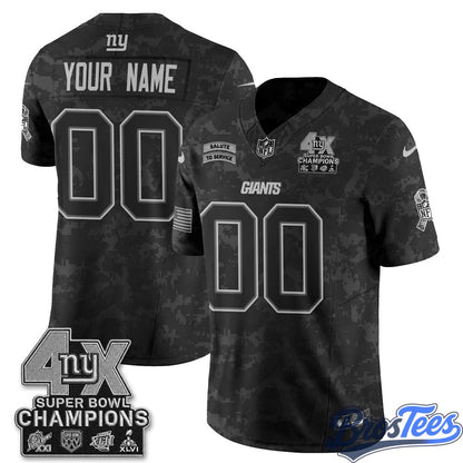 New York Giants 2026 Salute To ServiceVapor Custom Jersey - Stitched