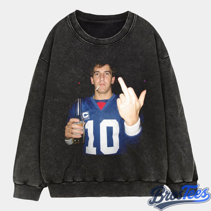 New York Giants Eli Manning Drinking & Middle Finger Tee