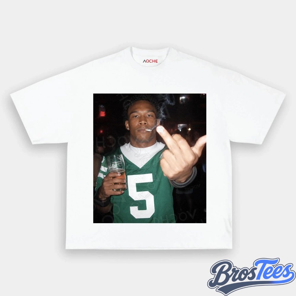 New York Jets Garrett Wilson Drinking & Middle Finger Tee
