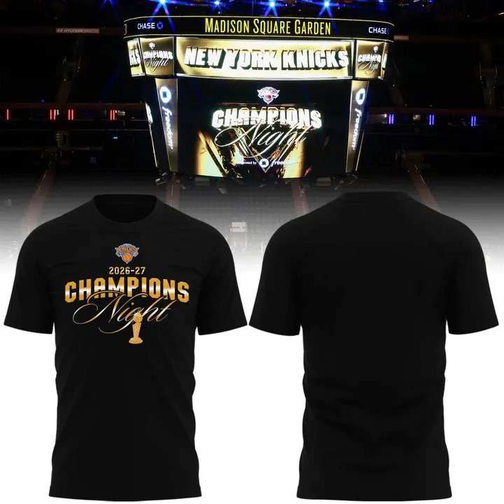 New York Knicks Champions Night 2026-2027 Black Tee