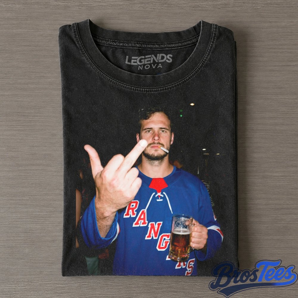 New York Rangers Igor Shesterkin Drinking Beer and Middle Finger Tee