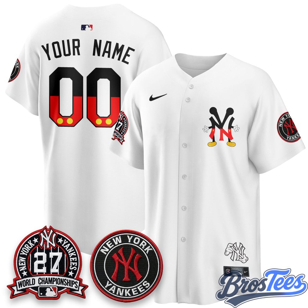 New York Yankees x Mickey Mouse Custom Baseball Jersey