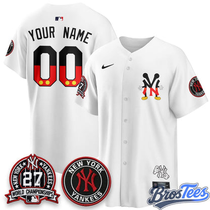 New York Yankees x Mickey Mouse Custom Baseball Jersey