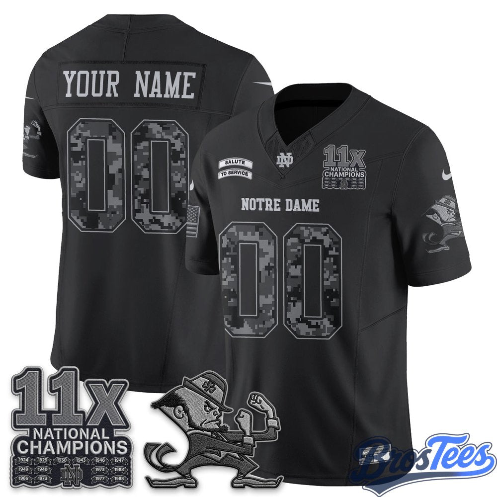Notre Dame Fighting Irish 2026 Salute to Service Vapor Custom Jersey - Stitched