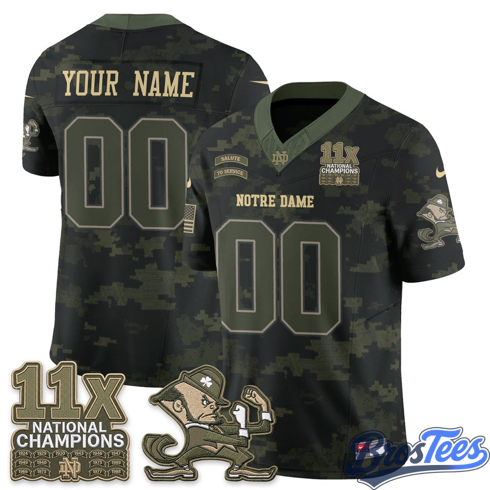 Notre Dame Fighting Irish 2026 Salute to Service Vapor Custom Jersey - Stitched