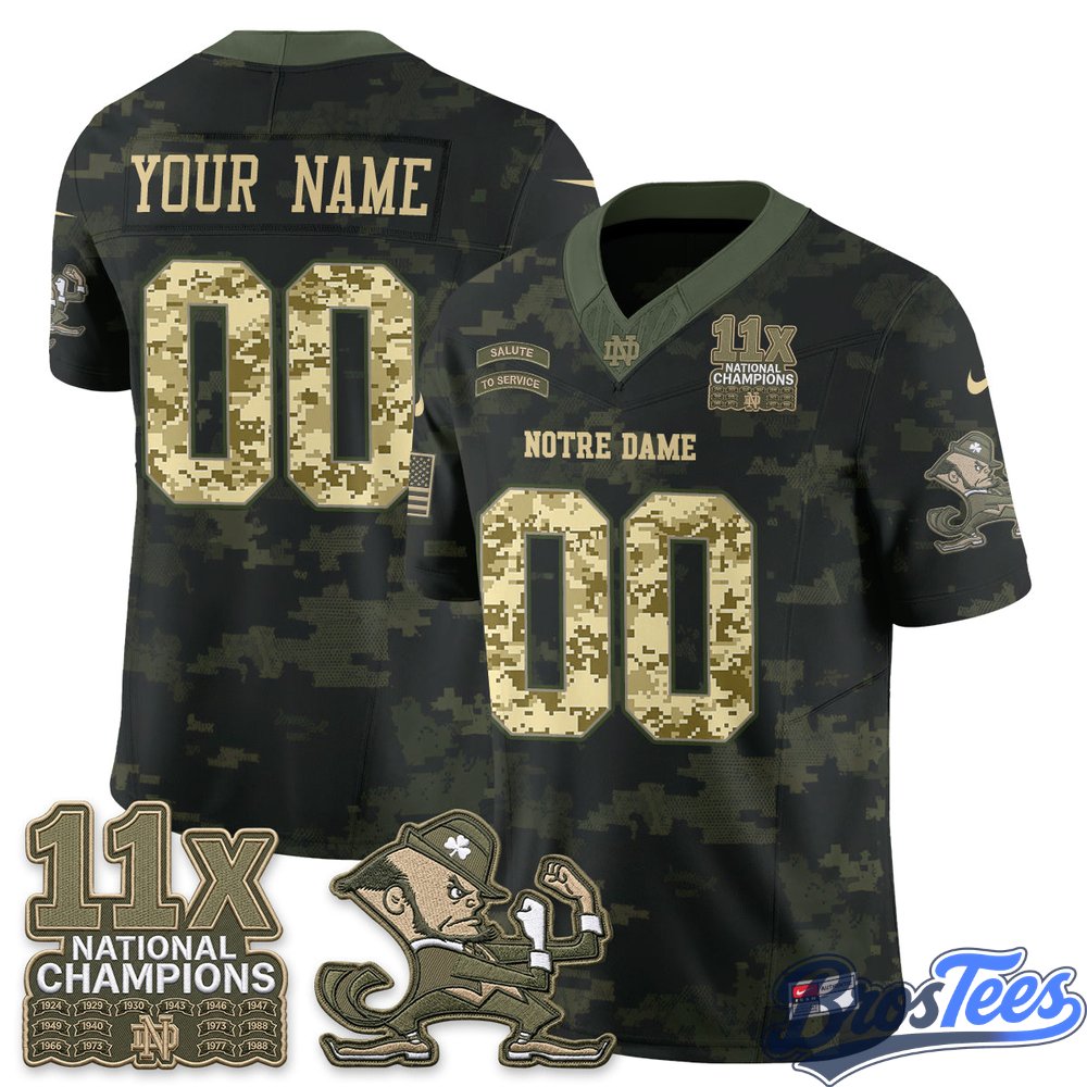 Notre Dame Fighting Irish 2026 Salute to Service Vapor Custom Jersey - Stitched