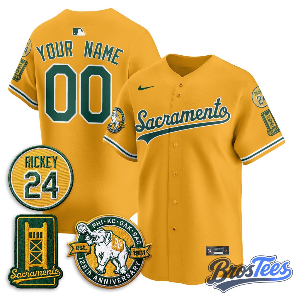 Oakland Athletics 2026 Alternate Sacramento - Celebrating 125 Years - Custom Baseball Jersey