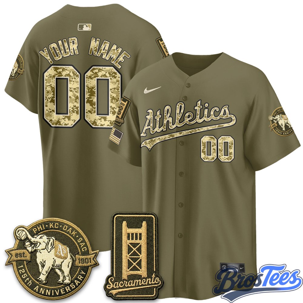 Oakland Athletics Military Appreciation Game Day Custom Baseball Jersey