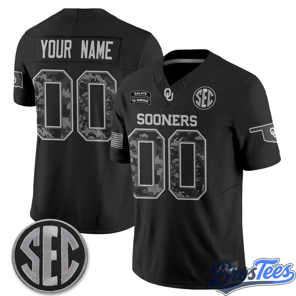 Oklahoma Sooners 2026 Salute to Service Vapor Custom Jersey - Stitched