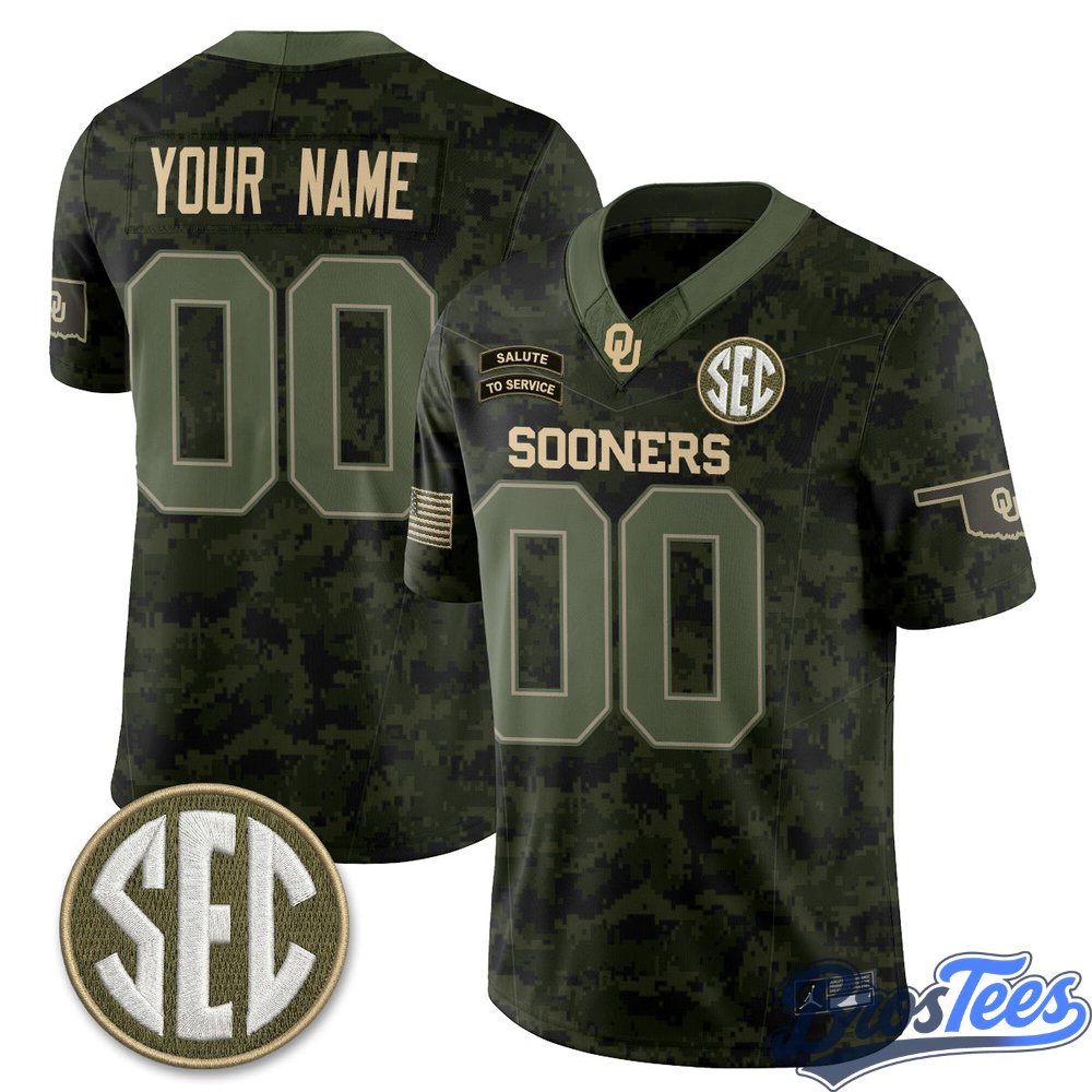 Oklahoma Sooners 2026 Salute to Service Vapor Custom Jersey - Stitched