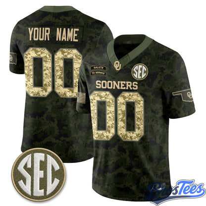 Oklahoma Sooners 2026 Salute to Service Vapor Custom Jersey - Stitched