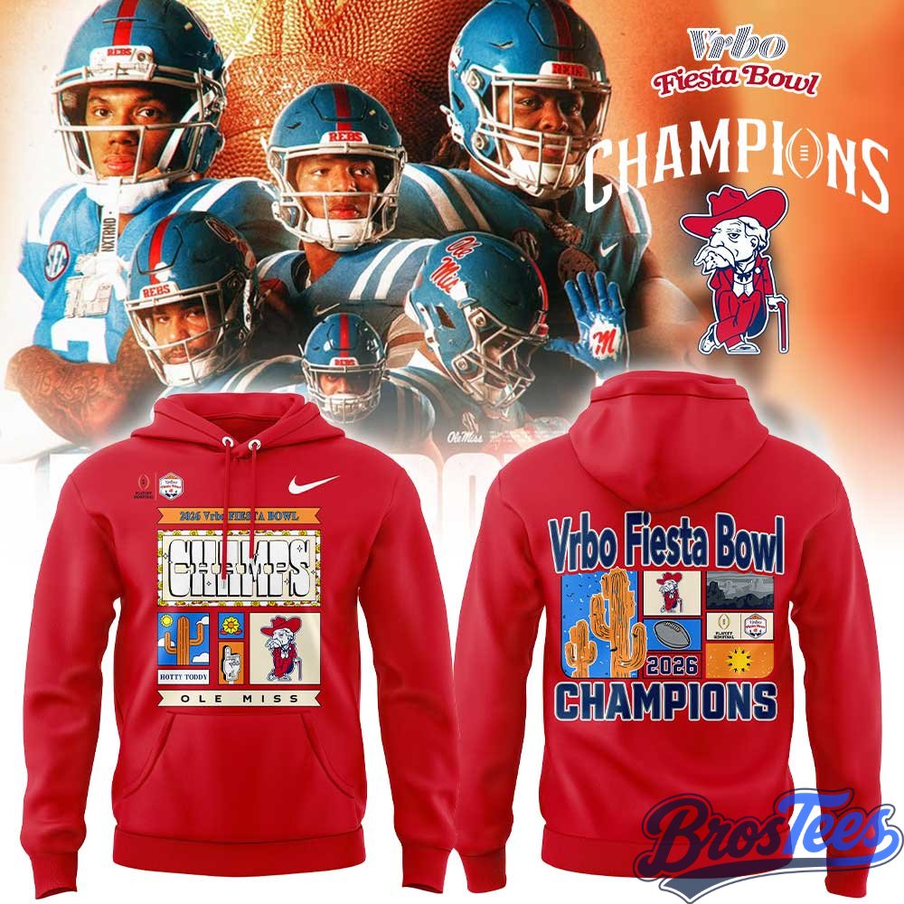 Ole Miss Rebels Vrbo Fiesta Bowl Champion 2026 Red Hoodie