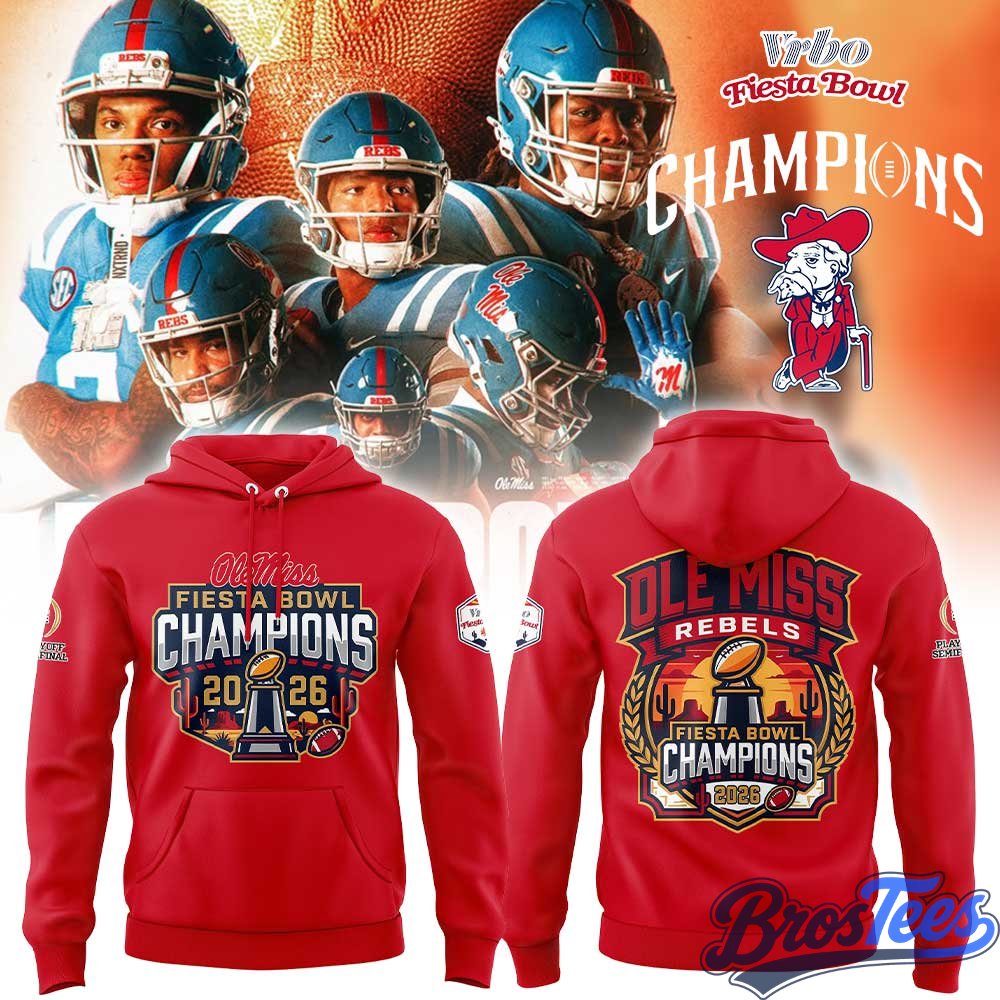 Ole Miss Rebels Vrbo Fiesta Bowl Champion 2026 Red Hoodie