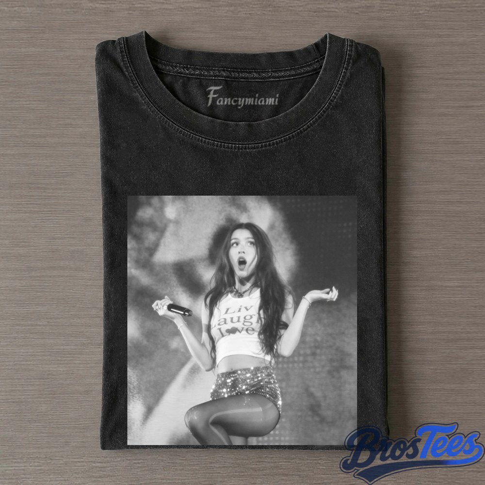 Olivia Rodrigo Starry Black and White Portrait Tee