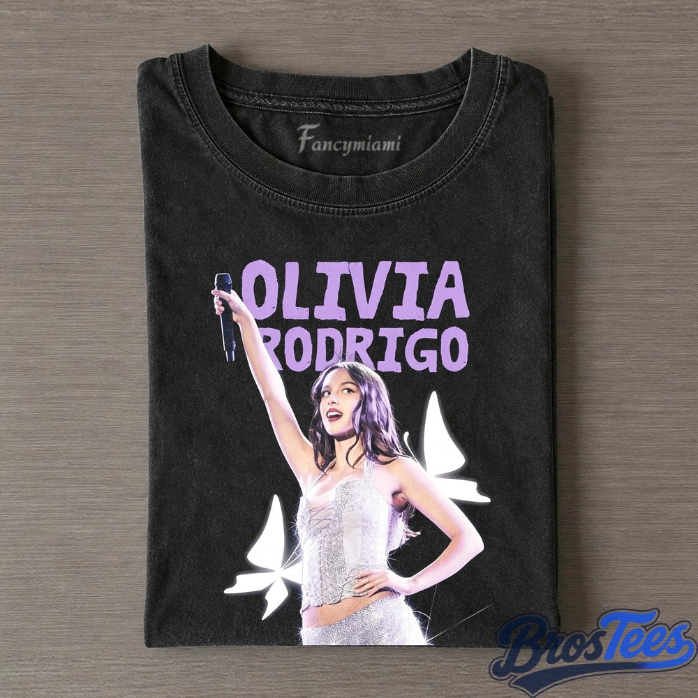 Olivia Rodrigo Starry Black and White Portrait Tee