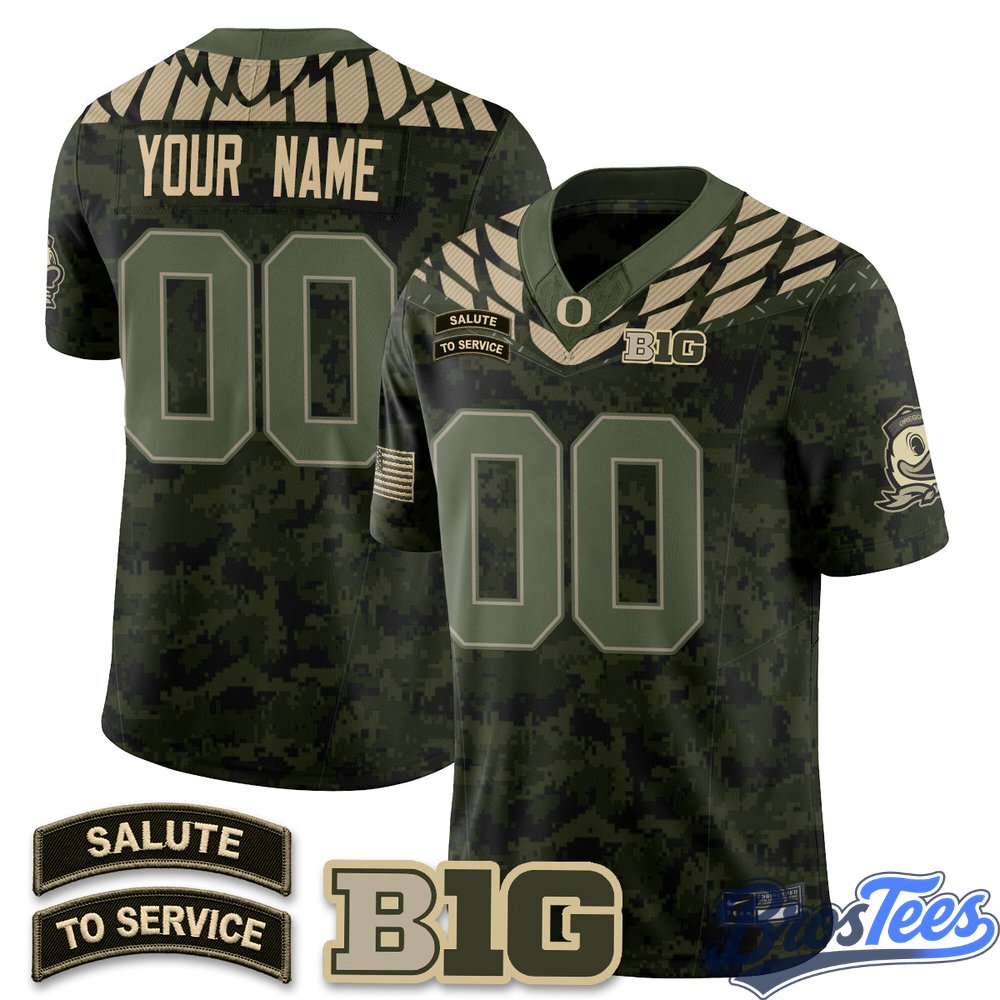 Oregon Ducks 2026 Salute to Service Vapor Custom Jersey - Stitched