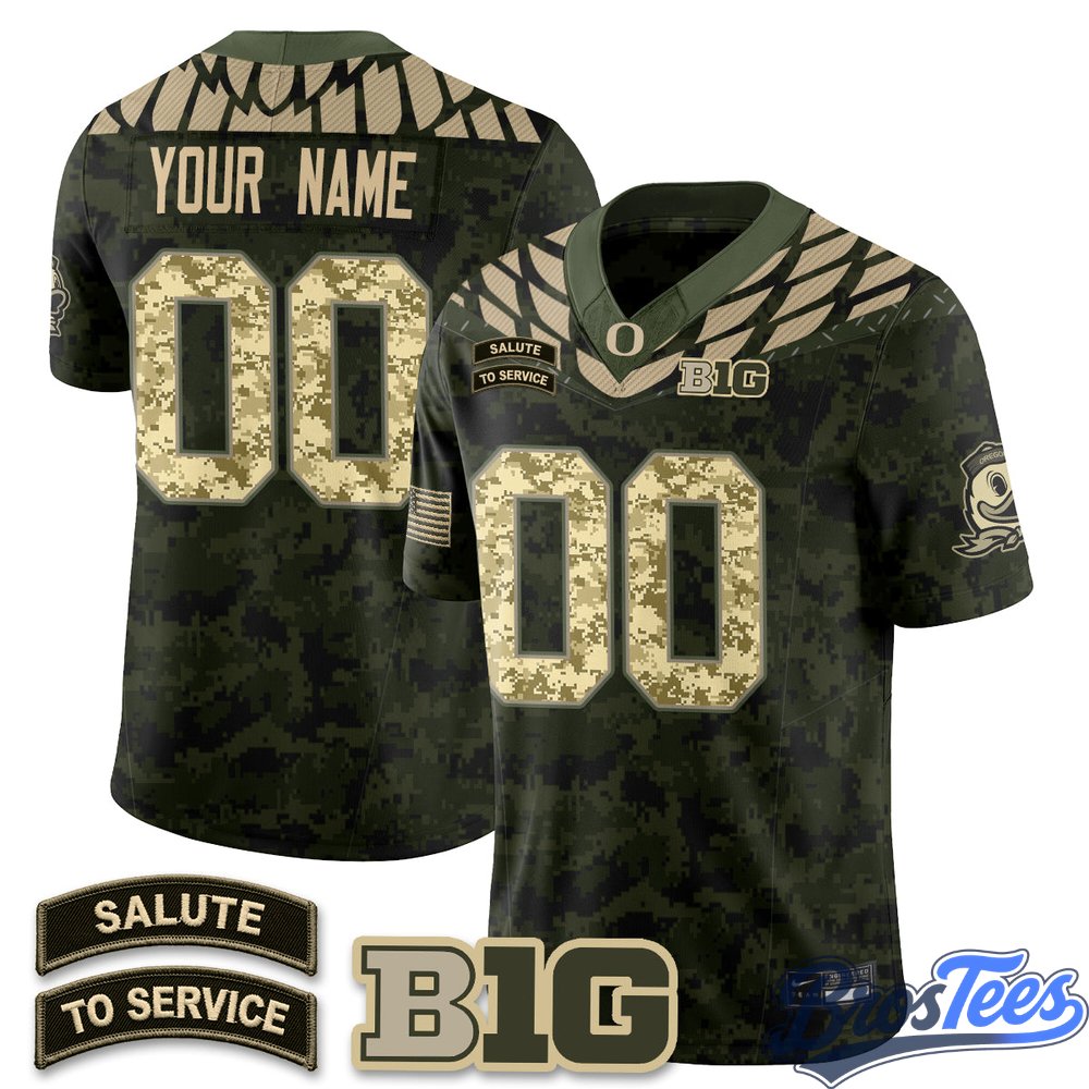 Oregon Ducks 2026 Salute to Service Vapor Custom Jersey - Stitched