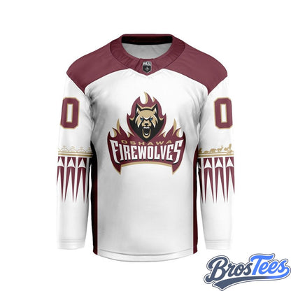 Oshawa FireWolves White Custom Hockey Jersey