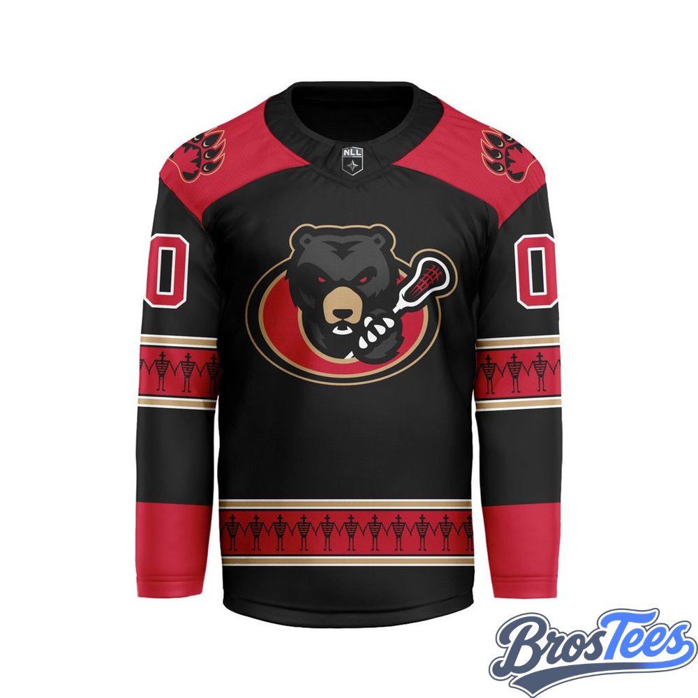 Ottawa Black Bears Black Custom Hockey Jersey