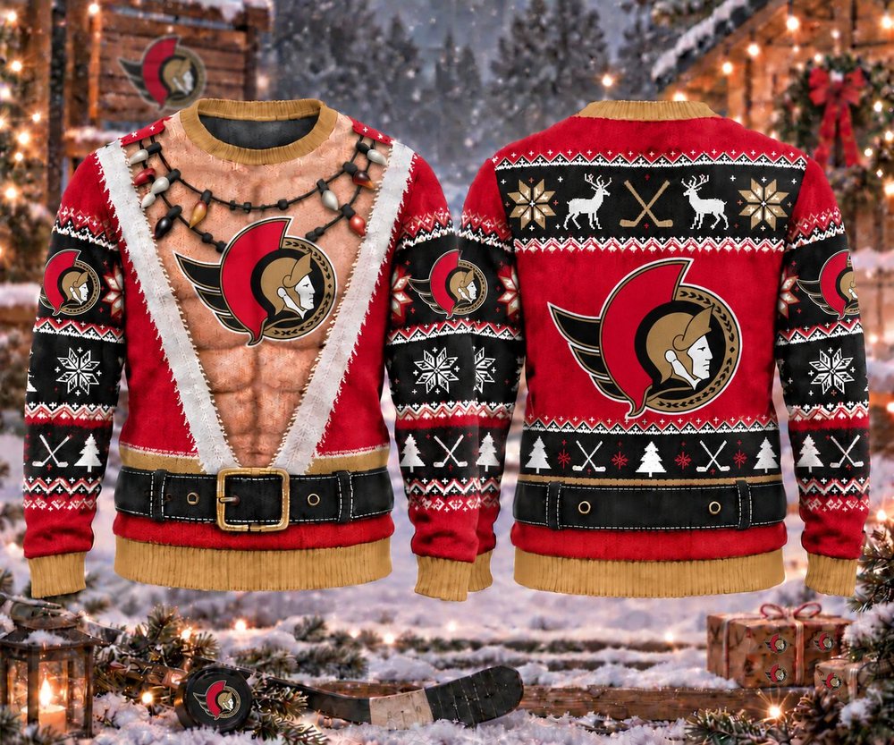Ottawa Senators Funny Body Christmas Ugly Sweater