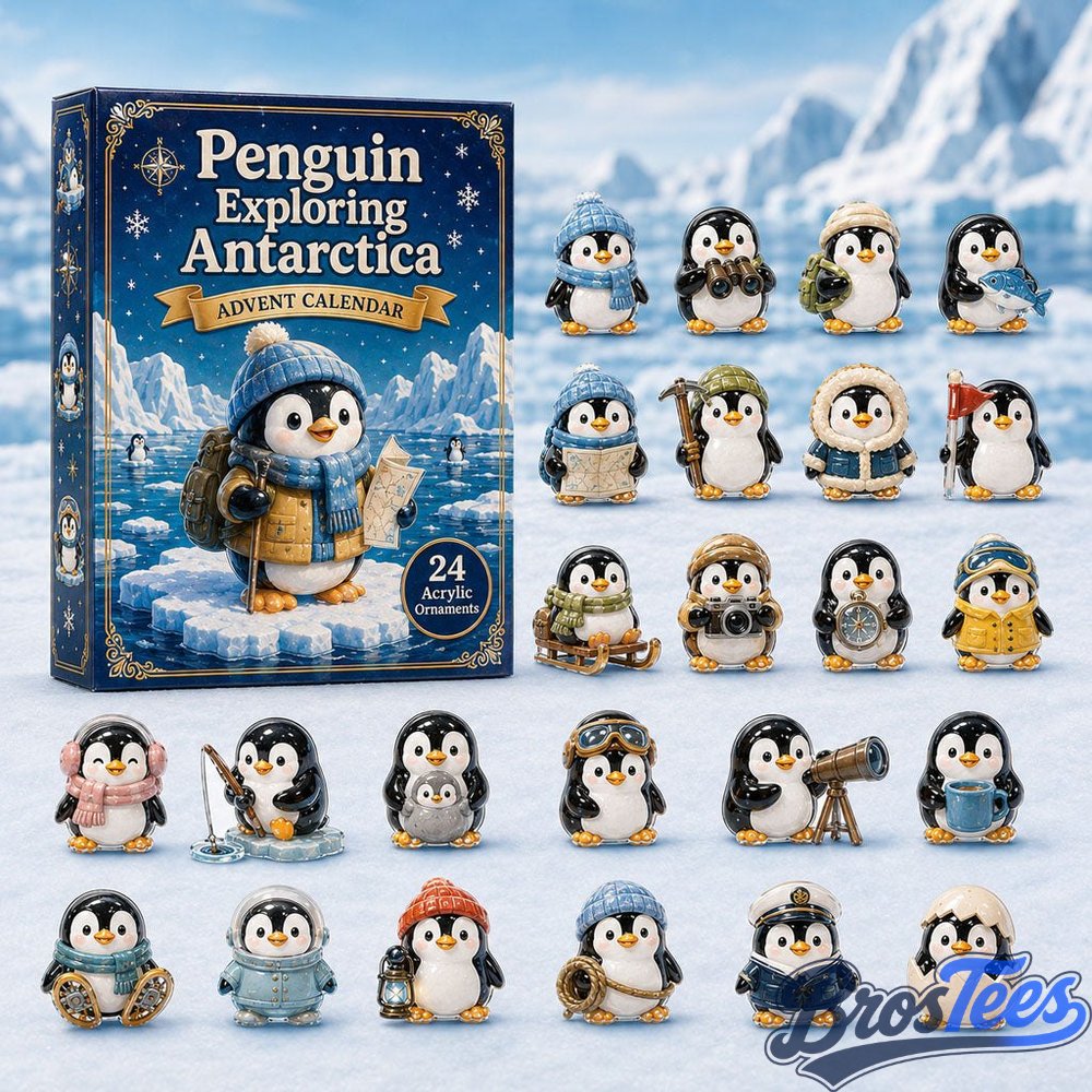 Penguin Exploring Antarctica Advent Calendar 2026 - 24-Day Countdown, Acrylic Charms