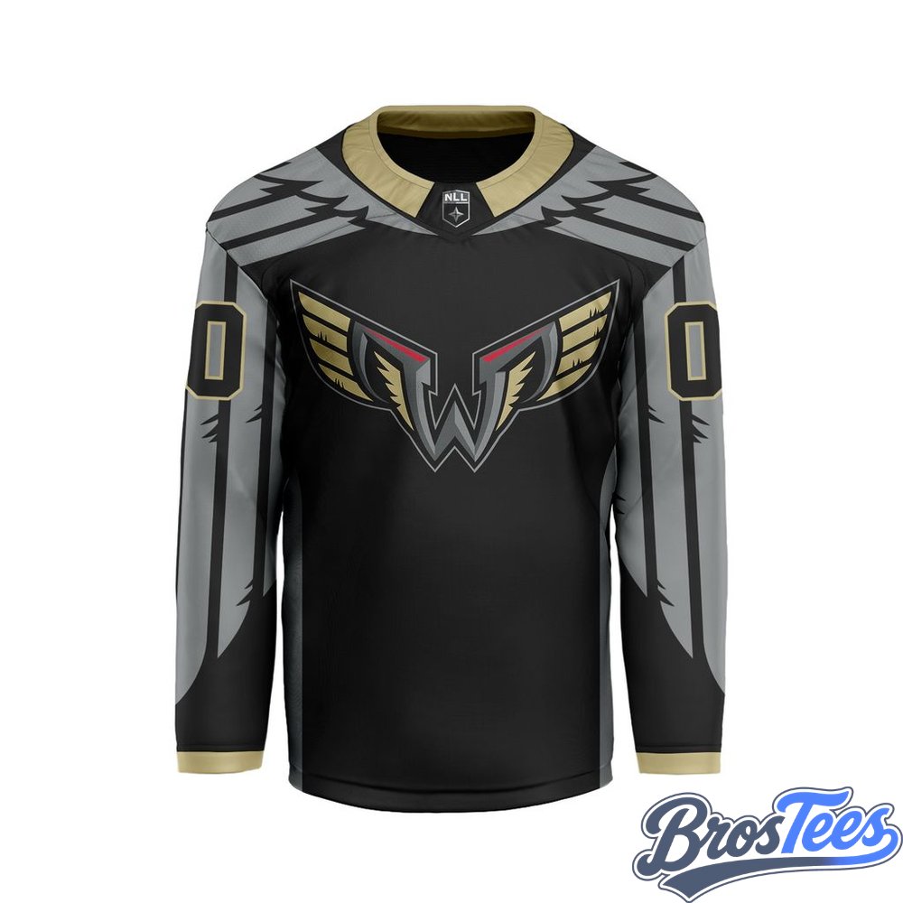 Philadelphia Wings Black Custom Hockey Jersey