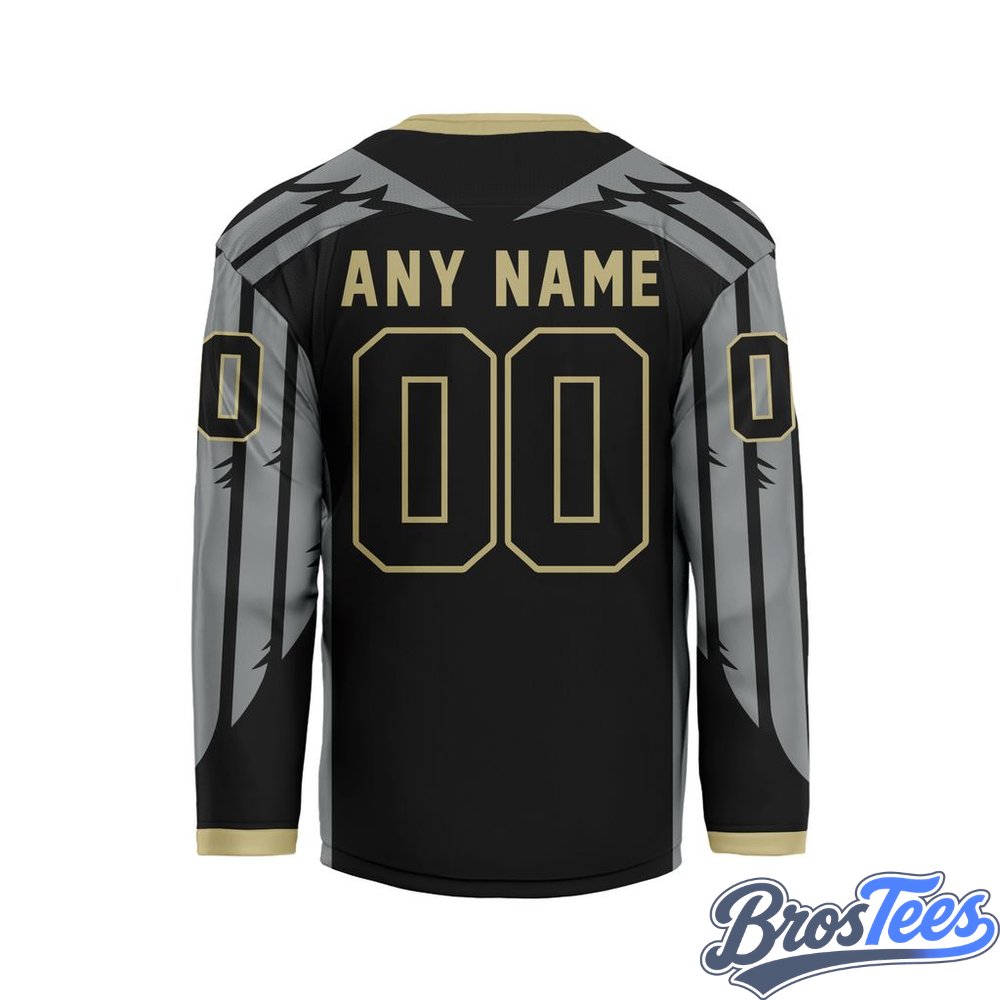 Philadelphia Wings Black Custom Hockey Jersey