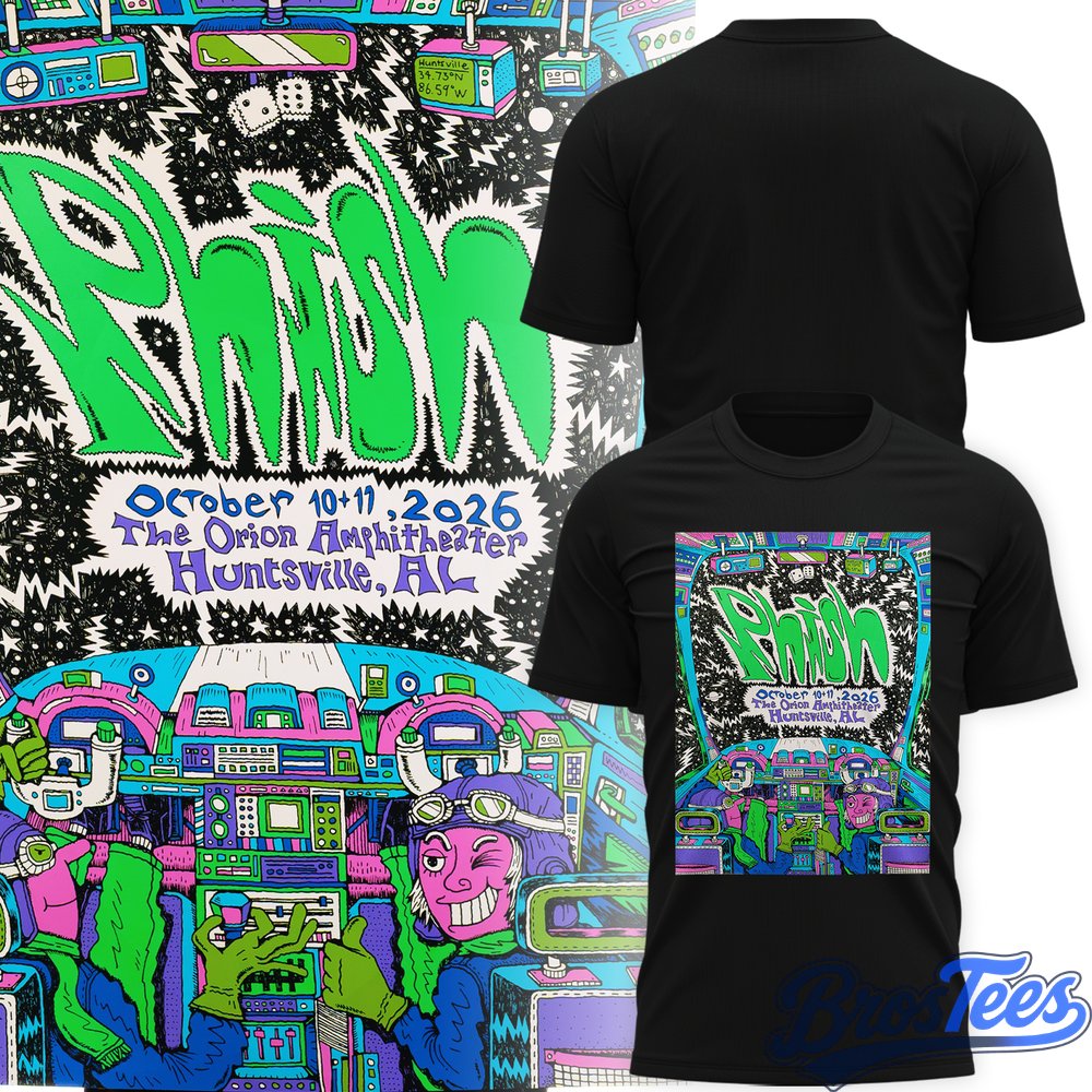 Phish Huntsville '26 Event at Huntsville, Alabama T-Shirt 🎸🐠