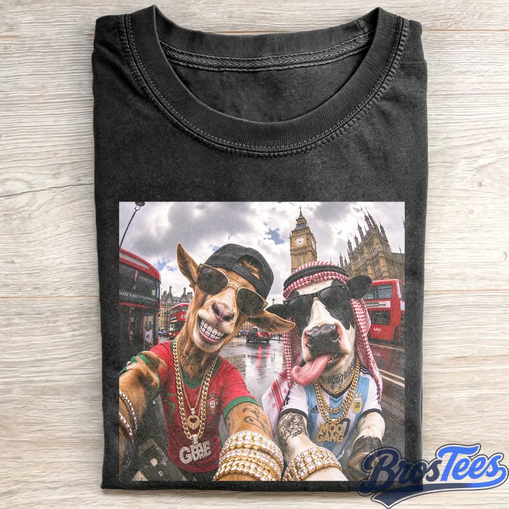 Portugal and Argentina Animal Duo London Selfie Funny Soccer Meme Tee