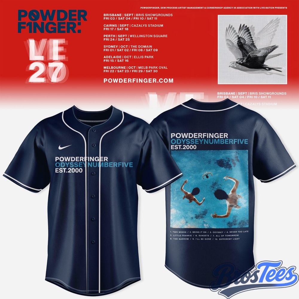 Powderfinger Live ’27 Tour Special Baseball Jersey