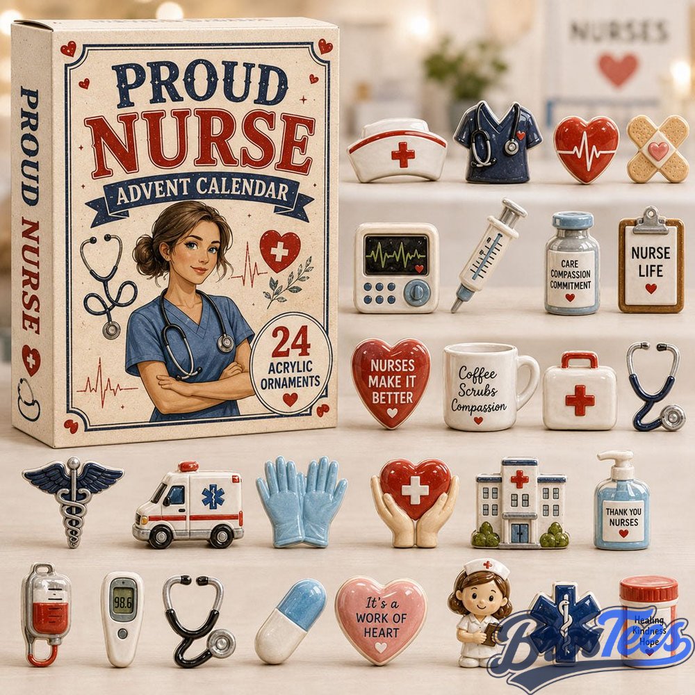 Proud Nurse Life Advent Calendar 2026 - 24-Day Countdown, Acrylic Charms