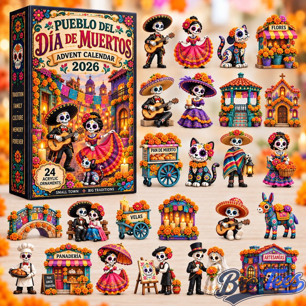 Pueblo Del Dia De Muertos Advent Calendar 2026 - 24-Day Countdown, Acrylic Charms