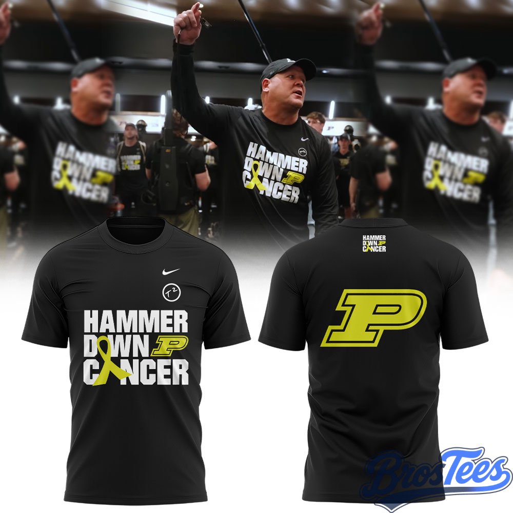 Purdue Boilermakers Hammer Down Cancer Tee