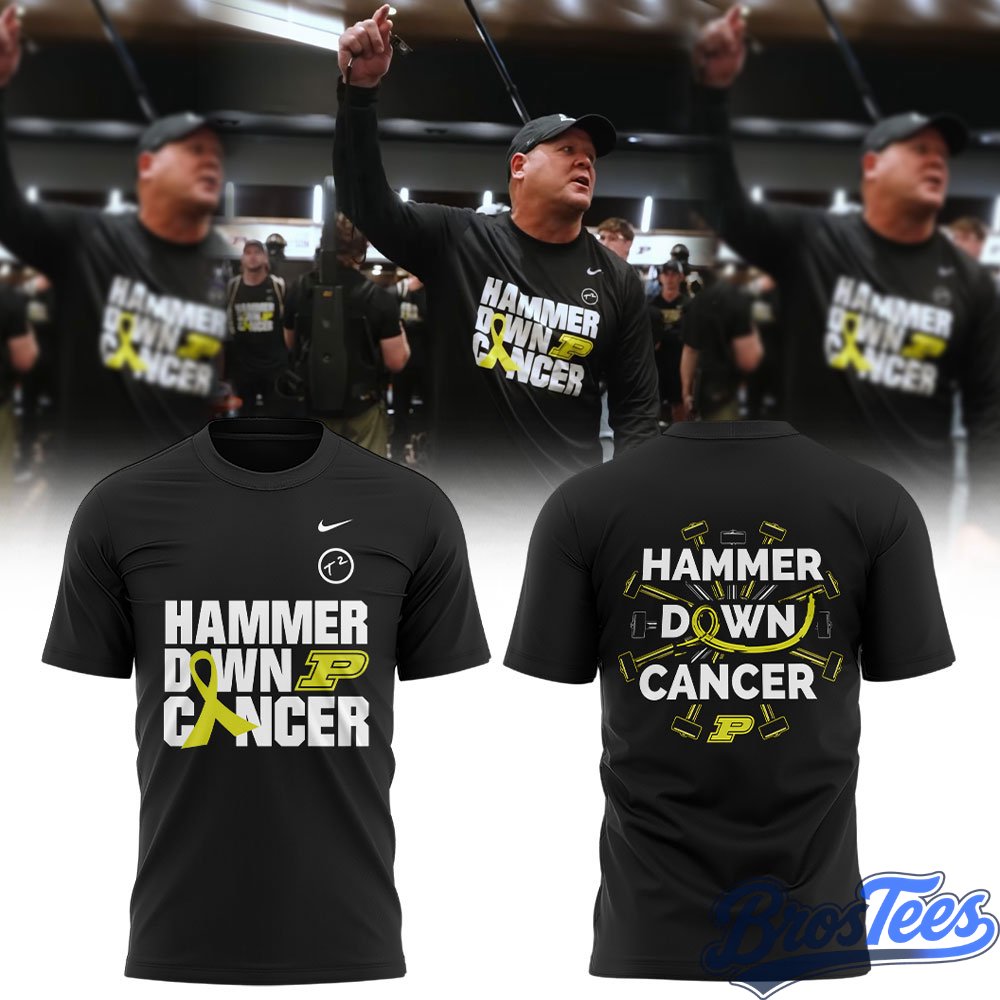 Purdue Boilermakers Hammer Down Cancer Tee